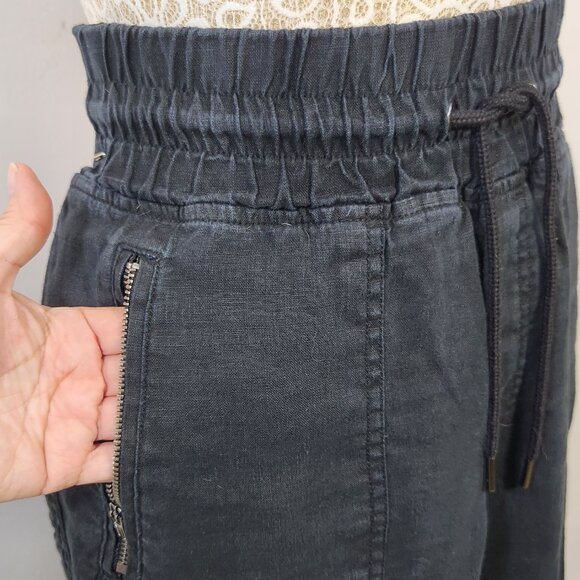 Athleta Cabo Women's Size 4 Black Linen Drawstring Elastic Waist Jogger #530642 - Picture 7 of 16